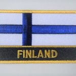 Brodeerattu kangasmerkki Suomenlippu, Finland