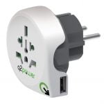 Q2 Power adapteri world -> Eu + Usb, kosketussuoja