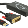 DeLOCK sovitin DVI uros - DisplayPort naaras, 3840x2160 30Hz, 0,3m