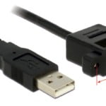 DeLOCK USB 2.0 kaapeli paneeliasennukseen, USB typ A ur - na, 1m,musta