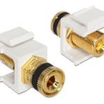 DeLOCK Keystone-liitinmoduuli, binding post - thread nut, musta