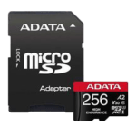 ADATA 256GB UHS-I U3 V30S(R:100MB/s/W:70MB/s) HIGH MicroSD w/adapter