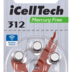 iCellTech 312 PR41 Zinc-Air nappiparisto, elohopea-vapaa, 1.1V, 6-pak.