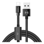 Mcdodo Lightning data cable, Lightning uros/naaras, USB-A, 1,2m, musta