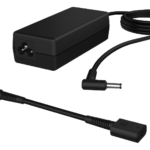 HP 65 W smart laptop adapter, 4.5 mm and 7.4 mm dongle, black
