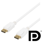 DELTACO DisplayPort-kaapeli, 2m, 4K UHD, DP 1.2, valkoinen