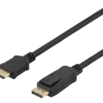 DELTACO DP - HDMI-kaapeli, 10m, 3840x2160 30Hz, 10,8Gb/s, musta
