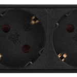 DELTACO 19" virtapaneeli, 7x CEE 7/4, 3500W, mittari, alumiinia, musta