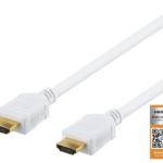 DELTACO High-Speed Premium HDMI -kaapeli, 2m, Ethernet, 4K UHD, valk.