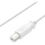 j5create USB 2.0 -kaapeli, Type C uros - Type B uros, 0,9m, valkoinen