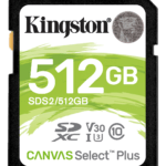 Kingston 512GB SDXC Canvas Select Plus 100R C10 UHS-I U3 V30