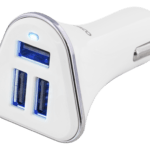 DELTACO autolaturi, 5,2A, 3xUSB Type A, 12-24V DC-sis.tulo, valk./hop.