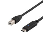 DELTACO USB 2.0 kaapeli, Typ C - Type B , 1m, musta