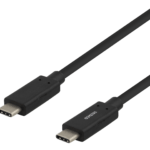 DELTACO USB-C-kaapeli, 1m,  3A, USB 3.1 Gen 1, E-Marker, musta