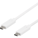 DELTACO USB-C-kaapeli, 0,5m, USB 3.1 Gen 2, 10 Gbps, 60W, valkoinen