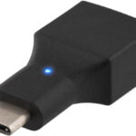 DELTACO USB 2.0 -sovitin, Type C - Type A naaras, musta