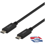 DELTACO USB-C-kaapeli, 0,5m, USB 3.1 Gen 2, E-Marker, musta