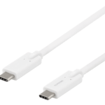 DELTACO USB-C-kaapeli, 5Gbit/s, 5A, 2m, valkoinen