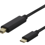 DELTACO USB-C - MiniDP-kaapeli, 0,5m, 21,6Gbit/s, 3840x2160 60Hz,musta