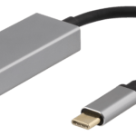 DELTACO USB-C - DP-sovitin, USB-C ur, DP na, 3840x2160 60Hz, harmaa