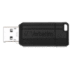 Musta USB-muistitikku, jossa lukee Verbatim