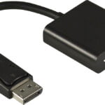 DELTACO DisplayPort - VGA-sovitin, Full HD 60Hz, musta, 0,2m