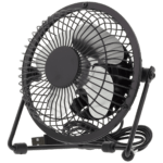 USB Fan black with aluminium blade
