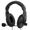 DELTACO Headset mikrofoni& äänensäätö, 2,5m kaapeli, blisterpakka