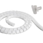 DELTACO Kaapelipiilo nylonista, 25mm halk., 10m, valkoinen