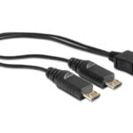 DeLock USB-jakajakaapeli, 1xMicro B na - 2xMicro B ur, 20cm, musta