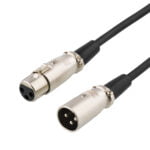 DELTACO XLR-äänikaapeli, 3-pin ur - 3-pin na, 8m, musta