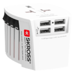 Skross MUV World Adapter Yli 220 maata + 4xUSB + Suojapussi