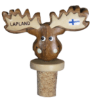 Viinipullonkorkki hirvi, Sarvissa Suomen lippu ja Finland