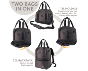 Cabin Max Switch laajentuva 2in1, 18l->30l Hybrid Reppu + Olkalaukku
