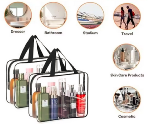 2 x Pakkauslaukut, Pakkauskuutiot, Läpinäkyvät, TSA friendly airline