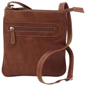 Nahkainen crossbody-laukku vetoketjutaskulla