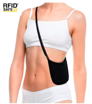 Naisten RFID-suojattu turvapussi, olkalaukku, turvalaukku vaatteiden alle, Anti-theft
