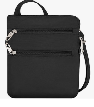 Travelon Slim Anti-theft olkalaukku, viiltosuoja, RFID suoja, turvalukitus