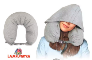 Matkatyyny, niskatuki hupullinen, säilytyspussi, säädettävä, täytettävä