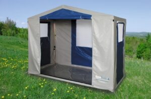 Eurotrail-varastoteltta Cavern 1 - Harmaa, laivastonsininen