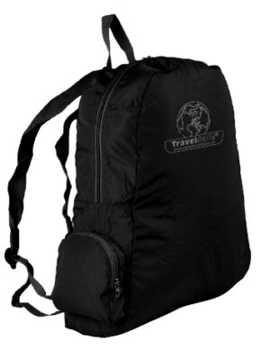 TravelSafe Mini -reppu – Kokoontaitettava – Musta