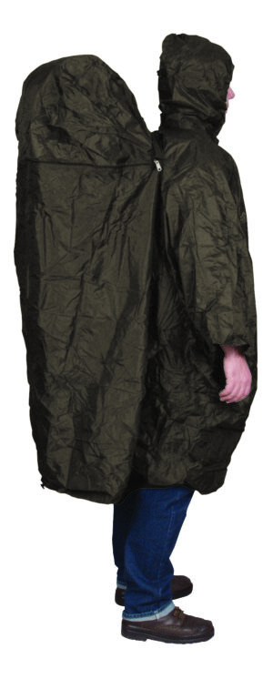 TravelSafe-poncho vetoketjun jatkopalalla – S/M - Oliivi