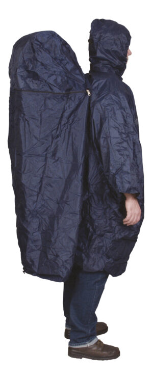 TravelSafe-poncho vetoketjun jatkopalalla – L/XL - Laivastonsininen
