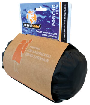 TravelSafe-poncho vetoketjun jatkopalalla – S/M - Laivastonsininen