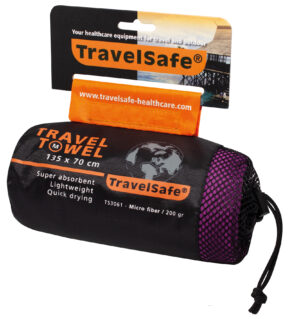 TravelSafe-mikrokuituinen matkapyyhe M – Sininen