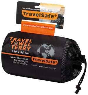 TravelSafe-mikrokuitufroteepyyhe XL – Hiilenharmaa/oranssi